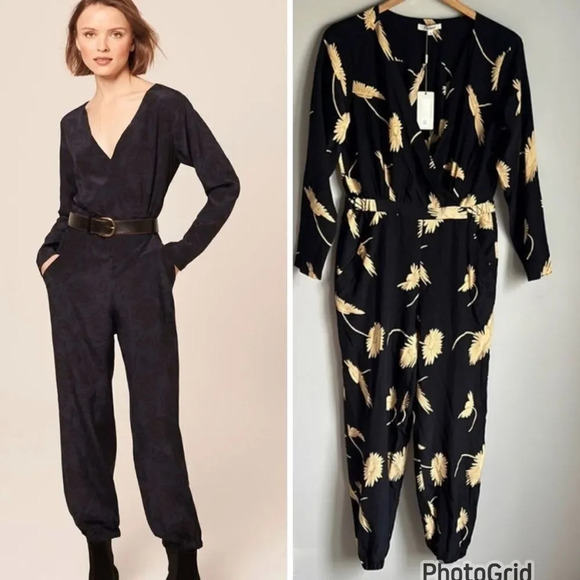 NEW tucker the kate silk romper - ivory and cassis in crepe de chine - Picture 1 of 15